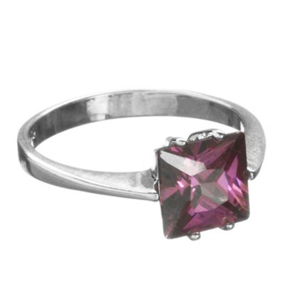 Simply Silver Sterling Silver Purple Cubic Zirconia Solitaire