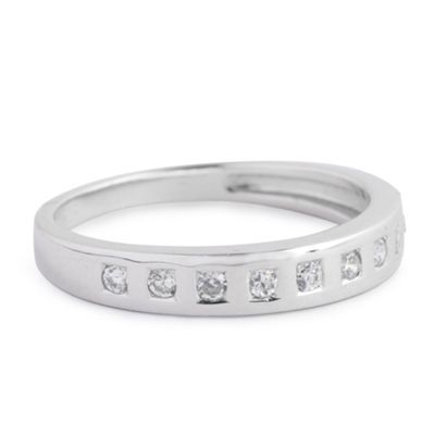 Simply Silver Sterling Silver Cubic Zirconia Square Band Ring