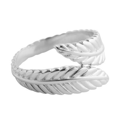 Simply Silver Sterling Silver Leaf Twist Ring