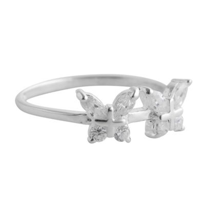 Simply Silver Sterling Silver Cubic Zirconia Butterfly Ring