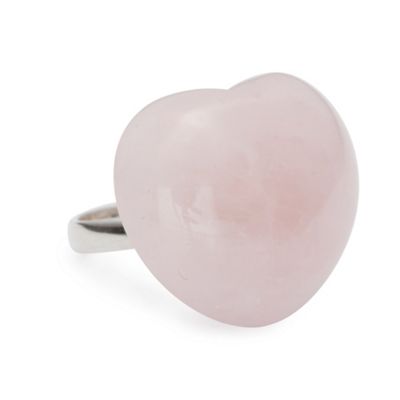 Simply Silver Sterling Silver Rose Quartz Heart Ring