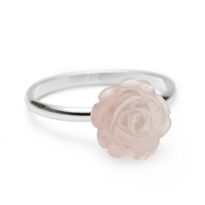 Simply Silver Sterling Silver Mini Rose Quartz Ring
