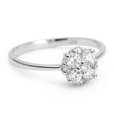 Simply Silver Sterling Silver Cubic Zirconia Cluster Ring