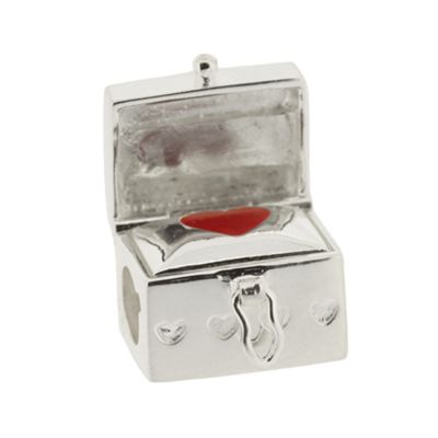 Truth Sterling Silver Love Heart Treasure Chest Charm