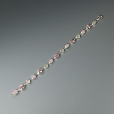 Pink Mother of Pearl and Cubic Zirconia Bracelet