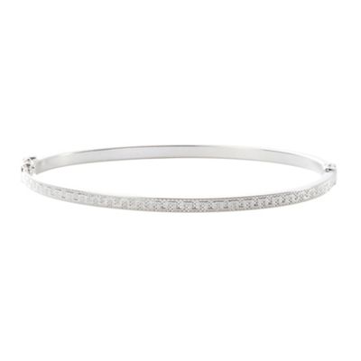 Simply Silver Etched Sterling Silver Bangle