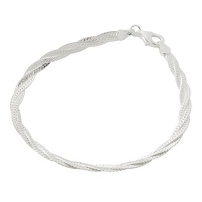 Simply Silver Sterling Silver Plaited Bracelet