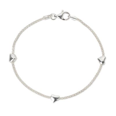 Simply Silver Sterling Silver Triple Heart Bracelet