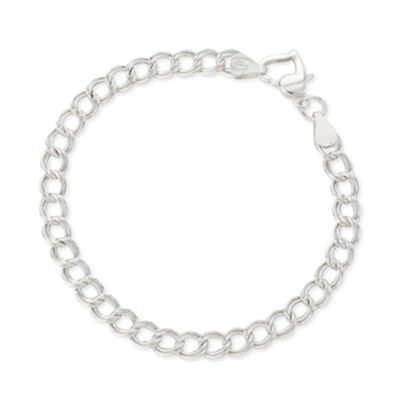 Simply Silver Sterling Silver Heart Clap Link Bracelet