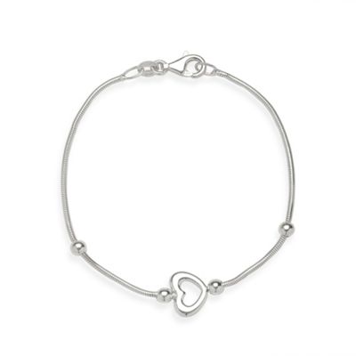 Simply Silver Sterling Silver Heart Bracelet