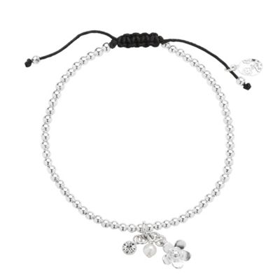Simply Silver Sterling Silver Beaded Friendship Bracelet With