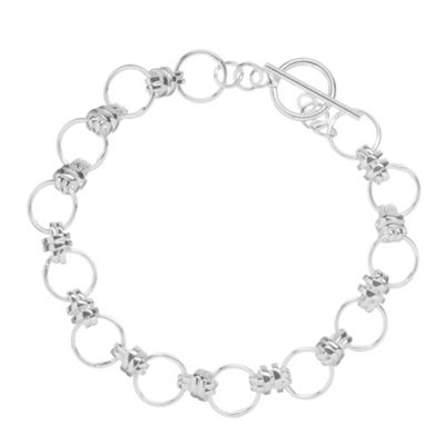 Simply Silver Sterling Silver Multi Circle Link Bracelet