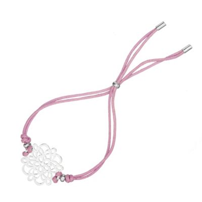 Simply Silver Sterling Silver Flower Friendship Bracelet