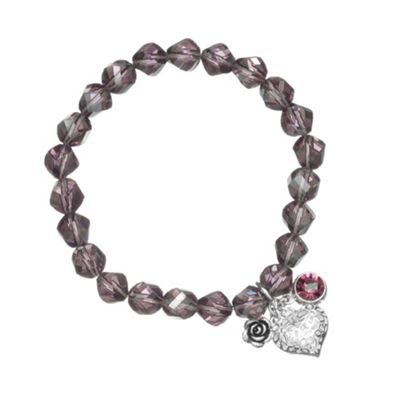 Simply Silver Purple Crystal Bracelet with Sterling Silver