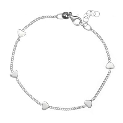 Simply Silver Sterling Silver Tiny Hearts Bracelet