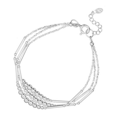 Simply Silver Sterling Silver Beaded Tube Bracelet