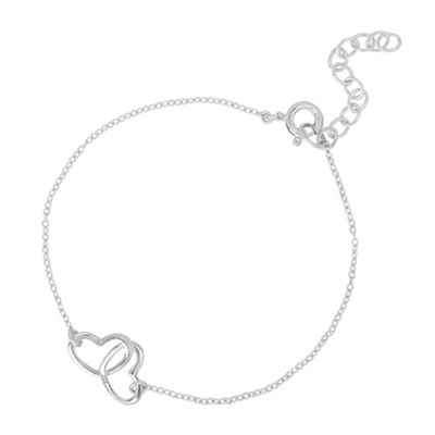 Sterling Silver Interlinked Heart Bracelet