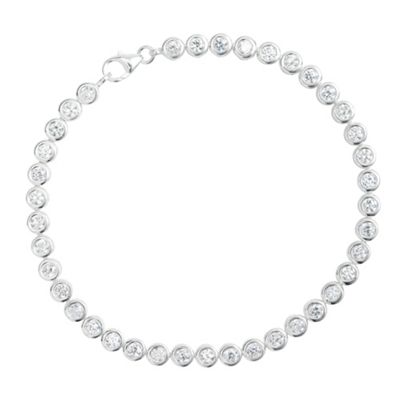 Sterling Silver And Cubic Zirconia Tennis Bracelet