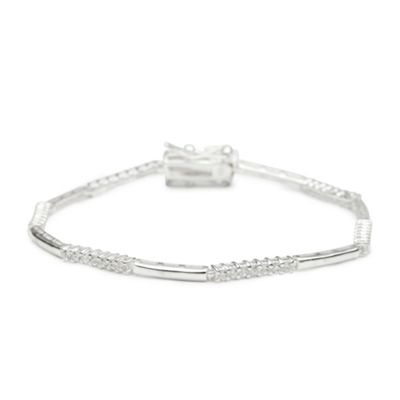 Simply Silver Sterling Silver And Cubic Zirconia Bar Bracelet