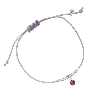 Simply Silver Sterling Silver Purple Cord Cubic Zirconia
