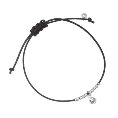 Simply Silver Sterling Silver Black Cord Cubic Zirconia