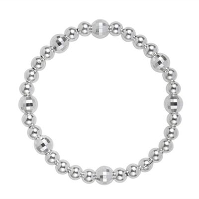 Sterling Silver Multi Disco Ball Stretch Bracelet