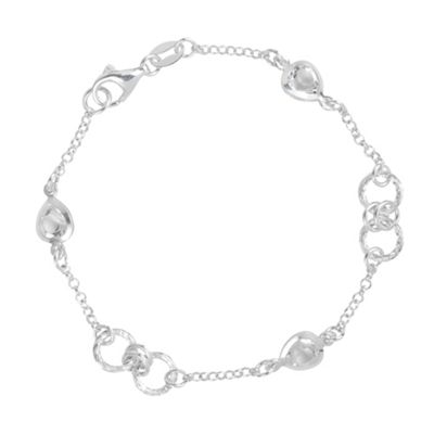 Simply Silver Sterling Silver And Cubic Zirconia Heart Link