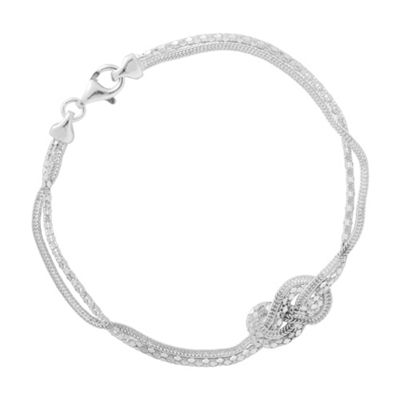 Simply Silver Sterling Silver Chain Knot Bracelet