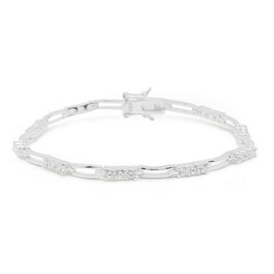 Simply Silver Sterling Silver Cubic Zirconia Gate Bracelet