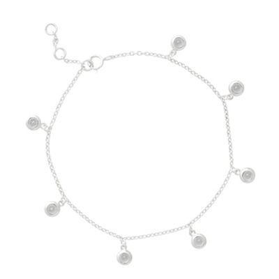 Simply Silver Sterling Silver Cubic Zirconia Charm Bracelet