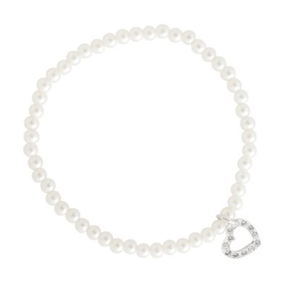 Simply Silver Sterling Silver Pearl Bracelet With Cubic