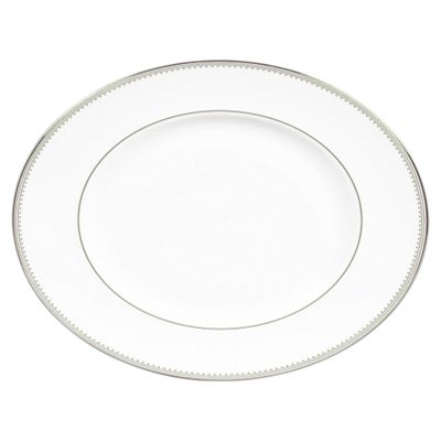 White Grossgrain 35cm oval dish