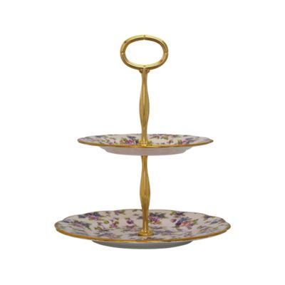 100 Years of Royal Albert39 two tier cake stand