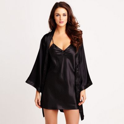 Spotty robe and chemise set