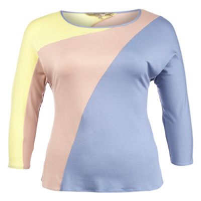 Blue colour block top                                                                                                           