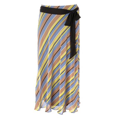 Blue striped chiffon skirt                                                                                                      