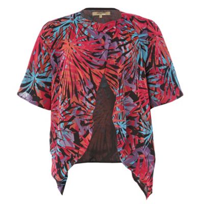 Pink palm leaf print cape                                                                                                       