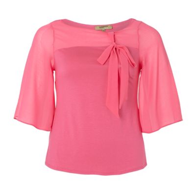 Pink bow neck t-shirt
