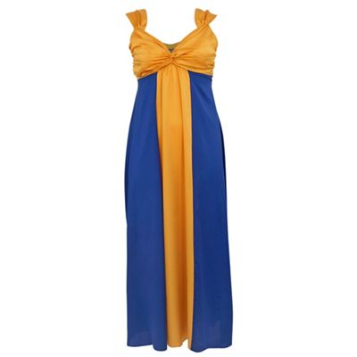 Gorgeous Blue colour block maxi dress- at Debenhams
