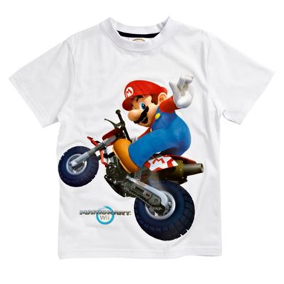 Character Boys white Mario print t-shirt