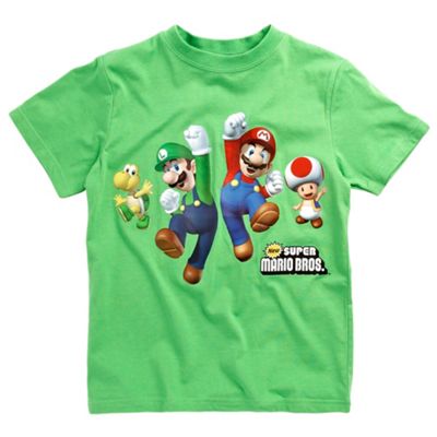 Boys green Mario print t-shirt