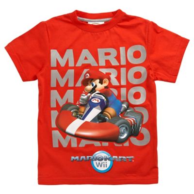 Boys red Mario Kart t-shirt