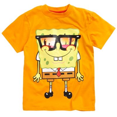 Boys orange Spongebob glasses t-shirt