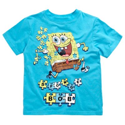 Character Boys turquoise SpongeBob print t-shirt