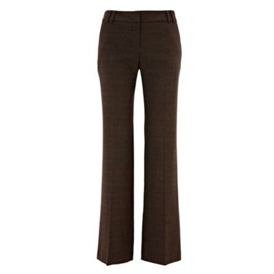 Brown Check Boyfriend Trousers