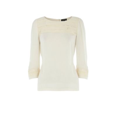 Warehouse Cream Pleat Yoke Blouse