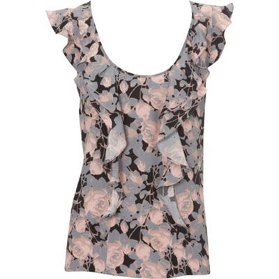 Multi capsule print frill top