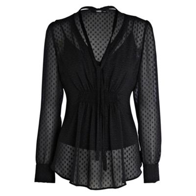 Oasis Black vintage spot blouse