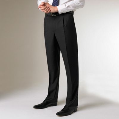 Grey Stripe Pleated Business Suit Trousers