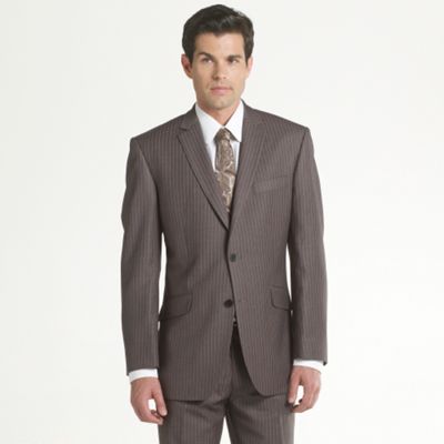 Beige stripe business suit jacket